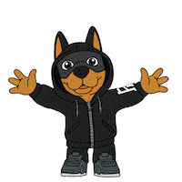 Fire Happy Dog Sticker by Dobernut