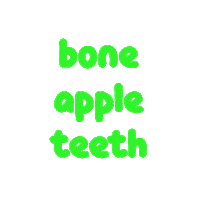 tootahdesigns food bon appetit bone apple teeth Sticker