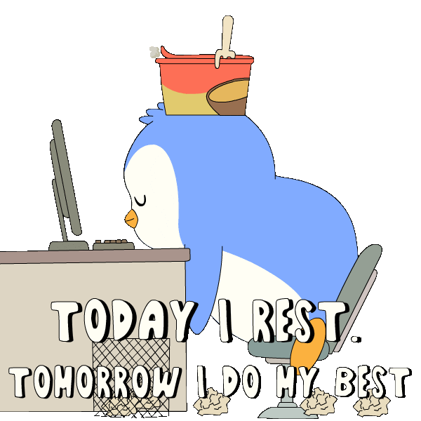 Tired Good Night Sticker by Pudgy Penguins