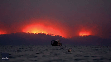 Wildfires Cast Apocalyptic Glow Over Greece's Evia Island