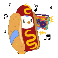 Happy Hot Dog Sticker by Pudgy Penguins
