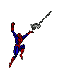 swinging spider-man Sticker by Leroy Patterson