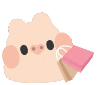 Kenjiland kawaii shopping pig store Sticker