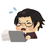 Tired Cartoon Sticker