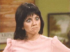 TV gif. Joyce DeWitt As Janet Wood on Three’s Company looks down at someone with wide eyes and tight frown. She then raises her shoulders as if about to explode with anger.