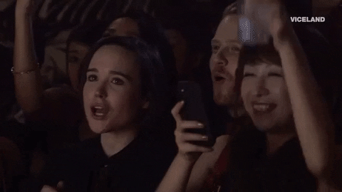ellen page applause GIF by GAYCATION with Ellen Page and Ian Daniel