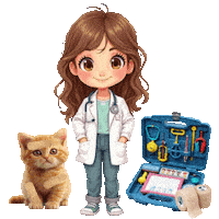 Boys Girls Sick Kitten Sticker