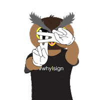 Asl Owl Sticker by Salvador Sanchez Artist