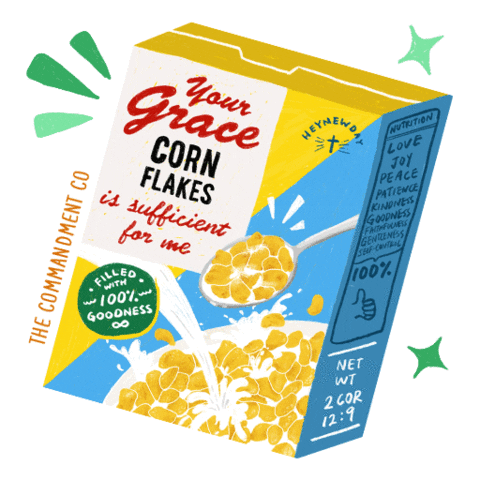 thecommandmentco giphyupload grace cornflakes corn flakes Sticker