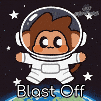 To The Moon Space GIF by Chimpers