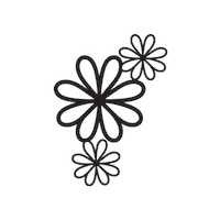 vilo99_ black and white flowers line art vilo99 Sticker