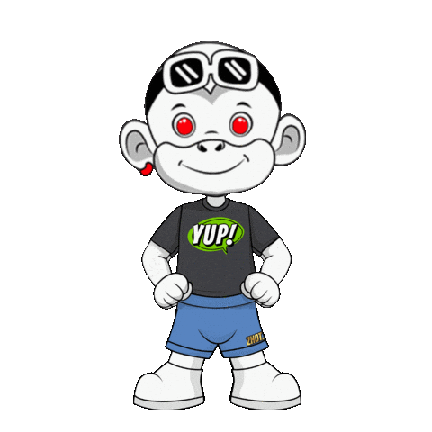 Affirmation White Monkey Sticker by Zhot
