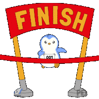 Finish Line Win Sticker by Pudgy Penguins