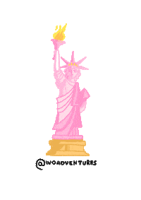 statue of liberty girl Sticker by Ivo Adventures
