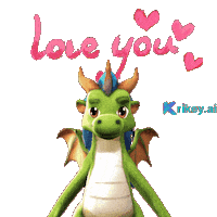 I Love You Kiss Sticker by Krikey AI