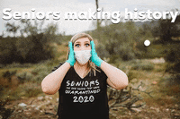 seniors 2020 quarantined seniors 2020 quarantined seniors this is us seniors 2020 seniors wearing masks and gloves GIF