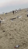 Rubbish Strewn on England's Bournemouth Beach as 'Thousands' Visit During Hot Weather
