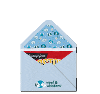 woofandwhiskerspet letter envelope postcard heb Sticker