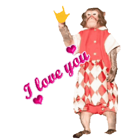 I Love You Monkey Sticker