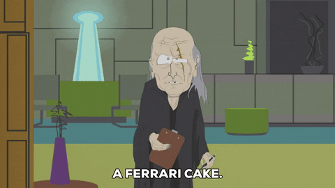 checklist ferrari cake GIF by South Park 