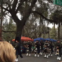 Pipe Bands Parade Through Savannah for St. Patrick's Day