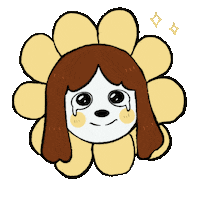 blackiat happy flower crying tears Sticker