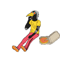 pizza smoke Sticker by Lorena