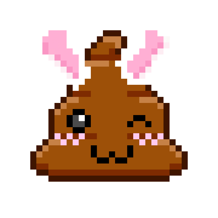 Pixel Shitting Sticker by Poopies.io