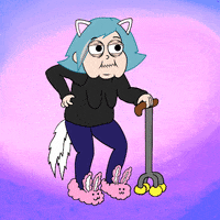 TangsTails tired furry old age GIF
