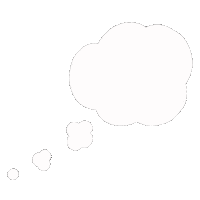 alotandacouple white thinking bubble shape Sticker