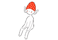 avidreaderbooks strawberry gnome sitting reader Sticker