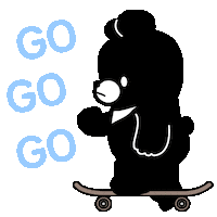Go Black Bear Sticker by Shiny bear