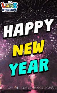 Happy New Year Celebration GIF by Lucas and Friends by RV AppStudios