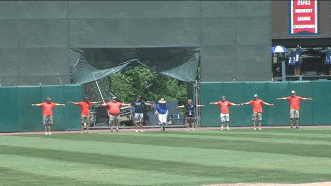 grounds crew t pose GIF by Kane County Cougars