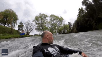 Adventurer Shows Off New Zealand's Water Slides