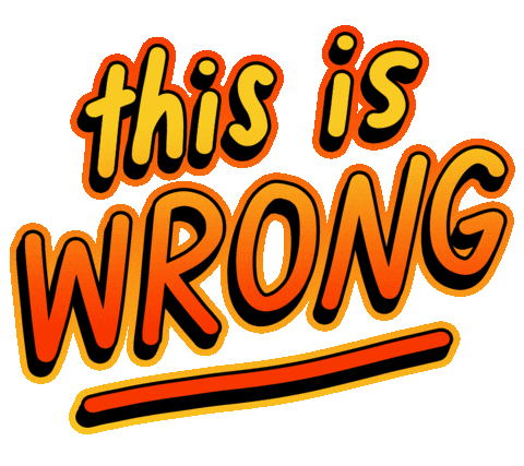 This Is Wrong Stand Up Sticker by megan lockhart