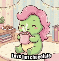 Hot Chocolate GIF by KuteCosmos | Home of Fruffy