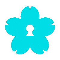 Saikagi happy dancing blue flower Sticker