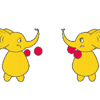yellow_fant fight yellow elephant yellowfant Sticker