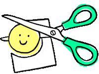 diff_Kommunikation smiley scissors bern schere Sticker