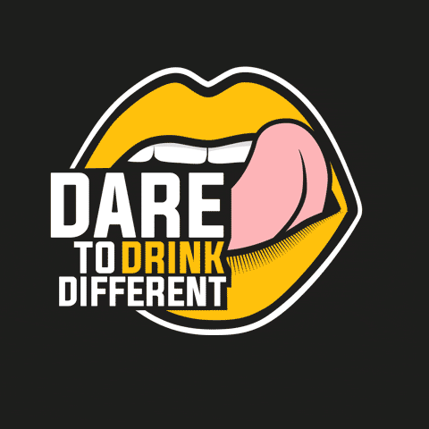 DaretoDrinkDifferent giphyupload logo lick licking GIF