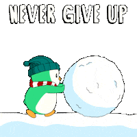 Pushing Give Up Sticker by Abster