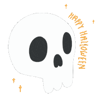 Karadoescolouring happy halloween illustration skull Sticker