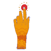 happyborders sun hand wisdom touch Sticker
