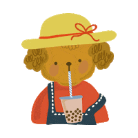 Kellysco cute dog drink poodle Sticker