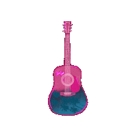Pink Quitar Sticker
