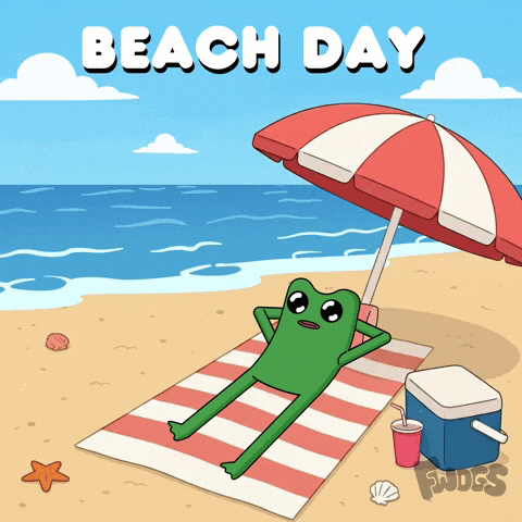 Beach Day Frog GIF by fwogs