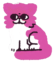 Red Cat Sticker by zhenya artemjev