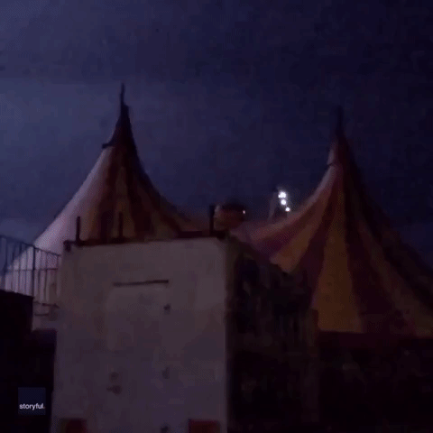 Cirque du Stormy? Lightning Flashes Over Big Top in New South Wales