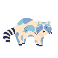 paperflaneur blue animal raccoon navy Sticker